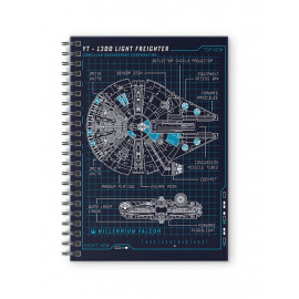 Millennium Falcon Blueprint - Star Wars Official Spiral Notebook